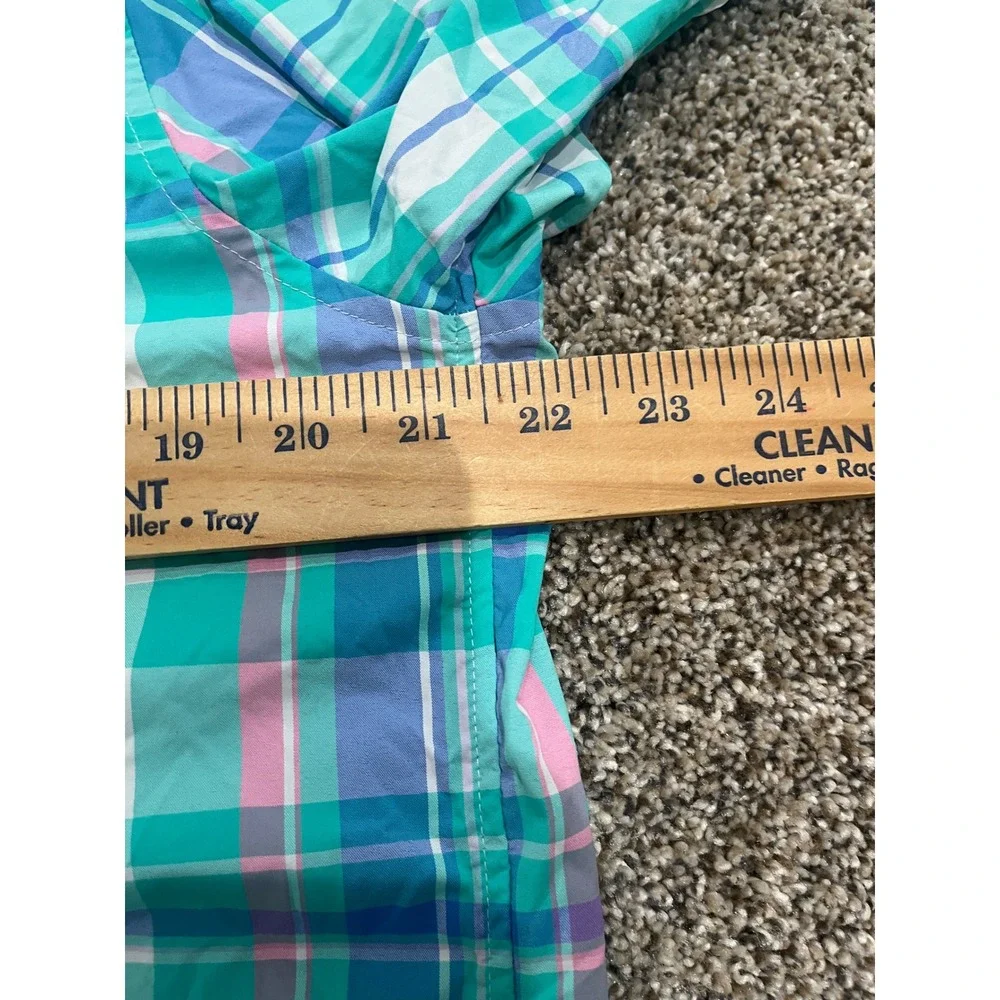 Vineyard Vines OTG Performance Plaid Button Down Shirt Mens Medium Green Blue - Picture 4 of 5
